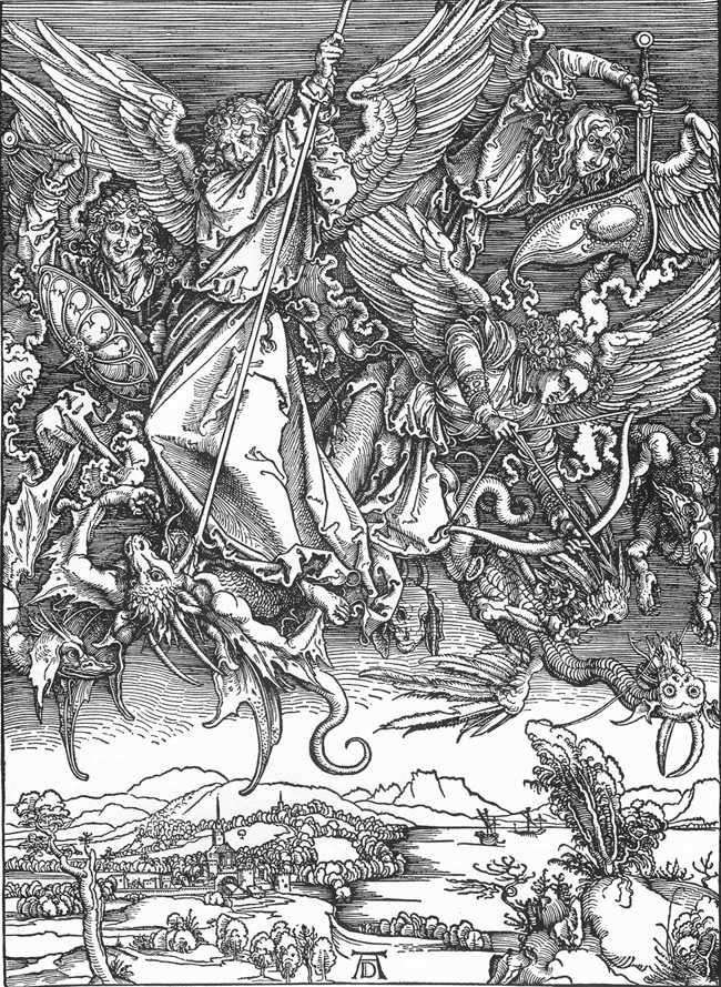  Битва архангела Михаила с драконом   Альбрехт Дюрер