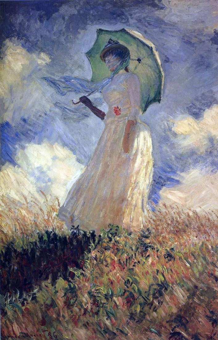  Дама с зонтиком   Клод Моне
