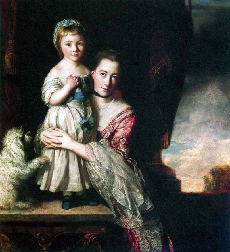 Джорджиана, графиня Спенсер, с дочерью   Джошуа Рейнолдс