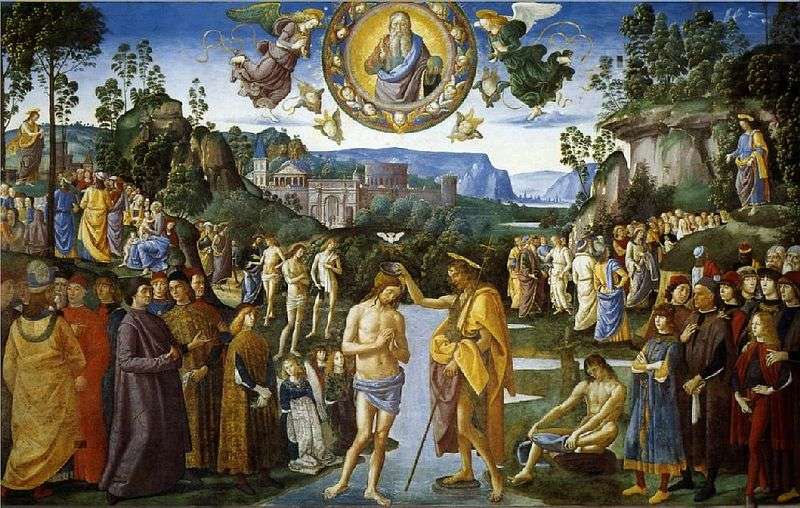  Фреска Крещение Христа   Пьетро Перуджино