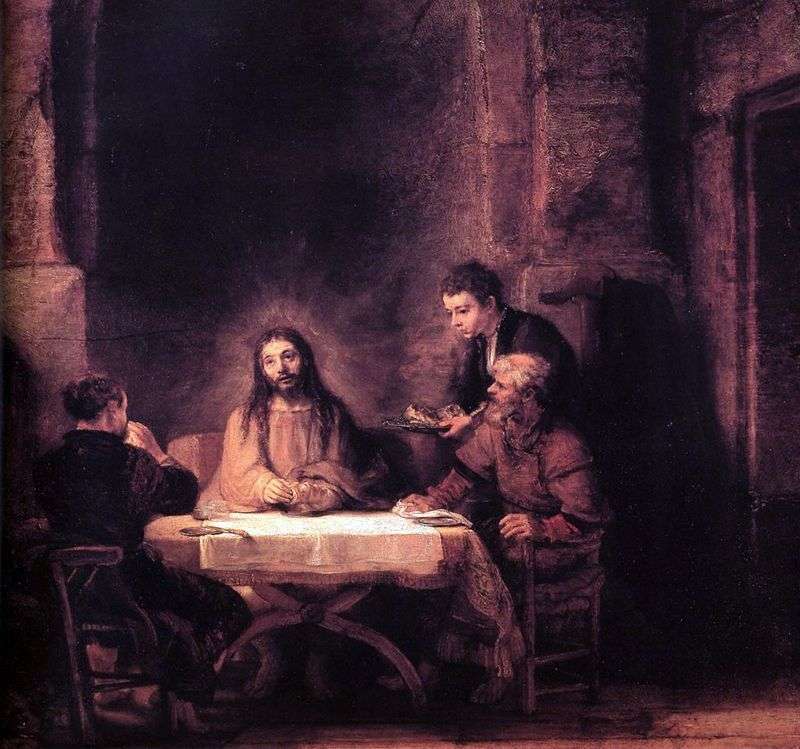  Христос в Эммаусе   Рембрандт Харменс Ван Рейн