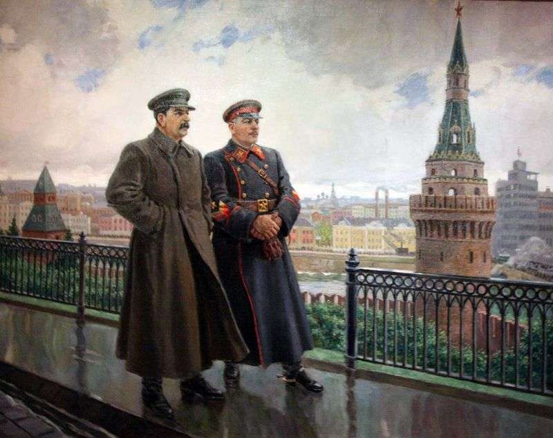  И. В. Сталин и К. Е. Ворошилов в Кремле   Александр Герасимов