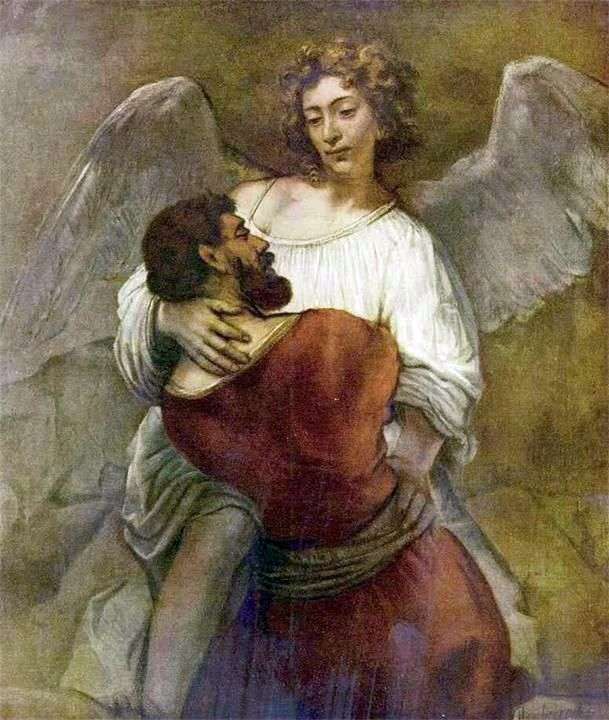  Иаков борется с ангелом   Рембрандт Харменс Ван Рейн