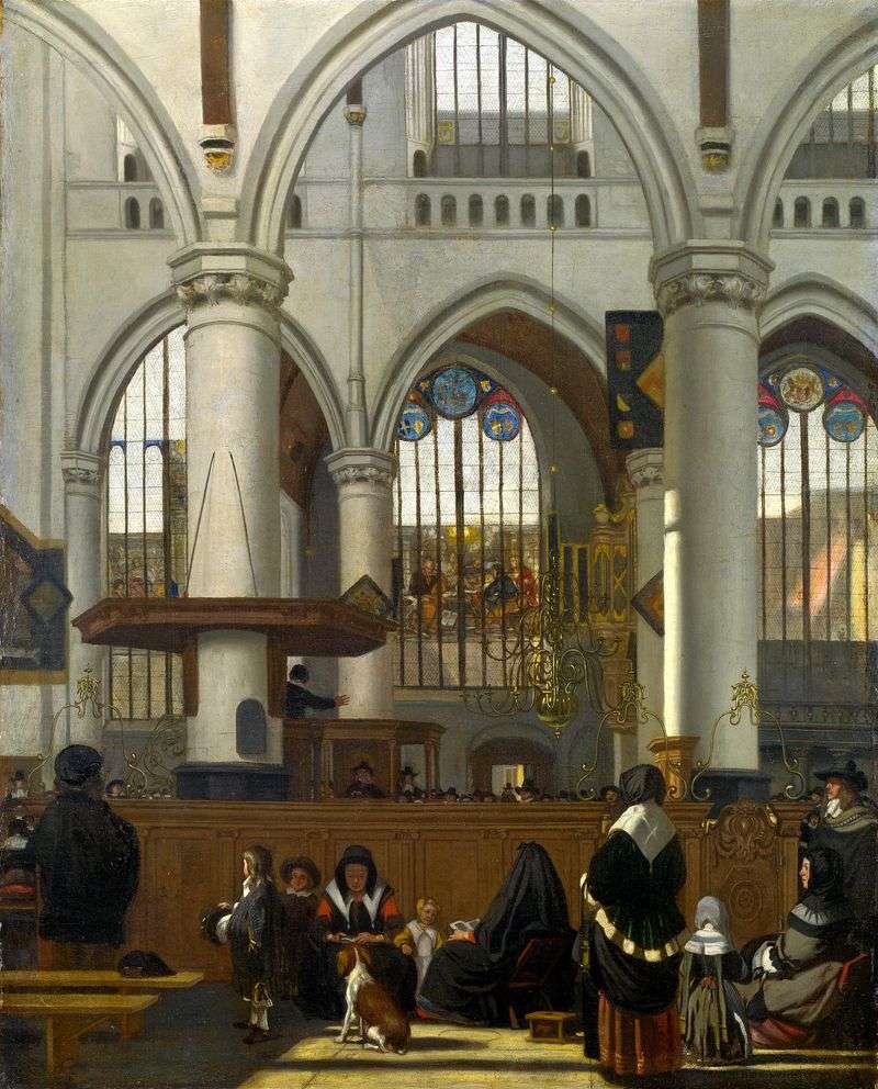 Интерьер Старой церкви в Амстердаме во время службы   Эманюэл де Витте