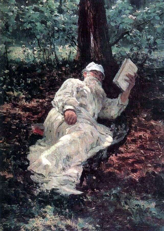  Л. Н. Толстой на отдыхе в лесу   Илья Репин
