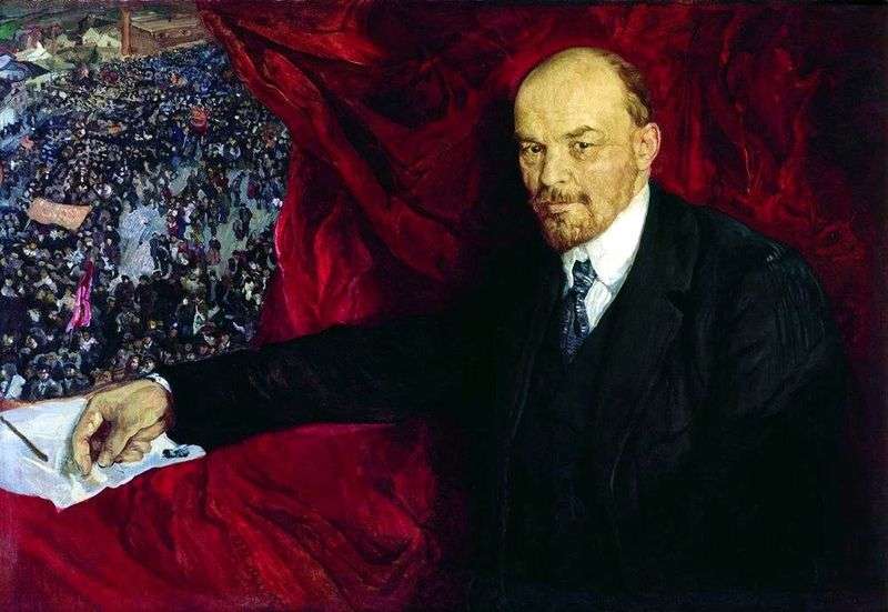  Ленин и манифестация   Исаак Бродский