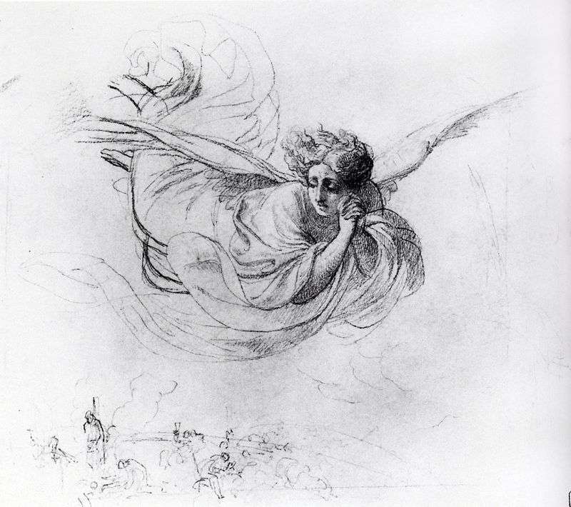  Летящий ангел, оплакивающий жертвы инквизиции   Карл Брюллов