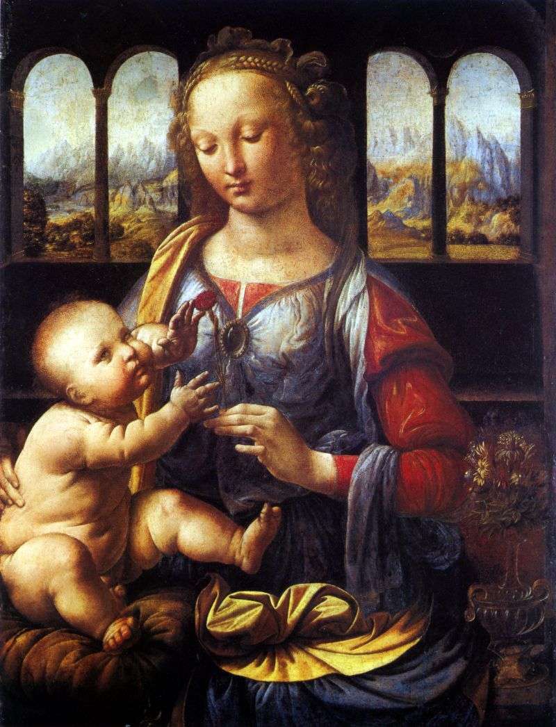  Мадонна с гвоздикой   Леонардо Да Винчи