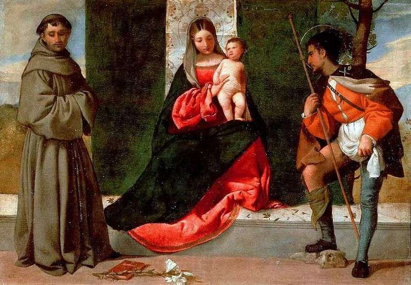  Мадонна с младенцем, святые Рок и Антоний Падуанский   Джорджоне
