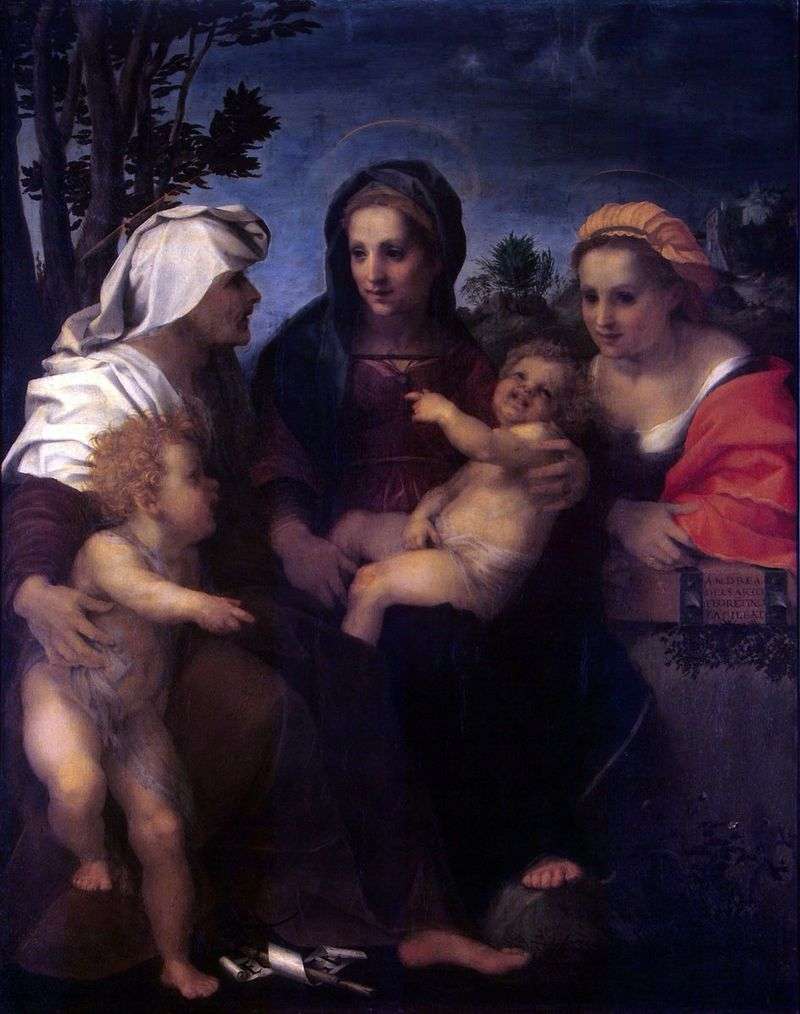  Мадонна с Младенцем, святыми Екатериной, Елизаветой и Иоанном Крестителем   Андреа дель Сарто