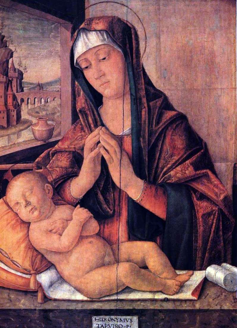  Мария со спящим младенцем   Джироламо да Тревизо