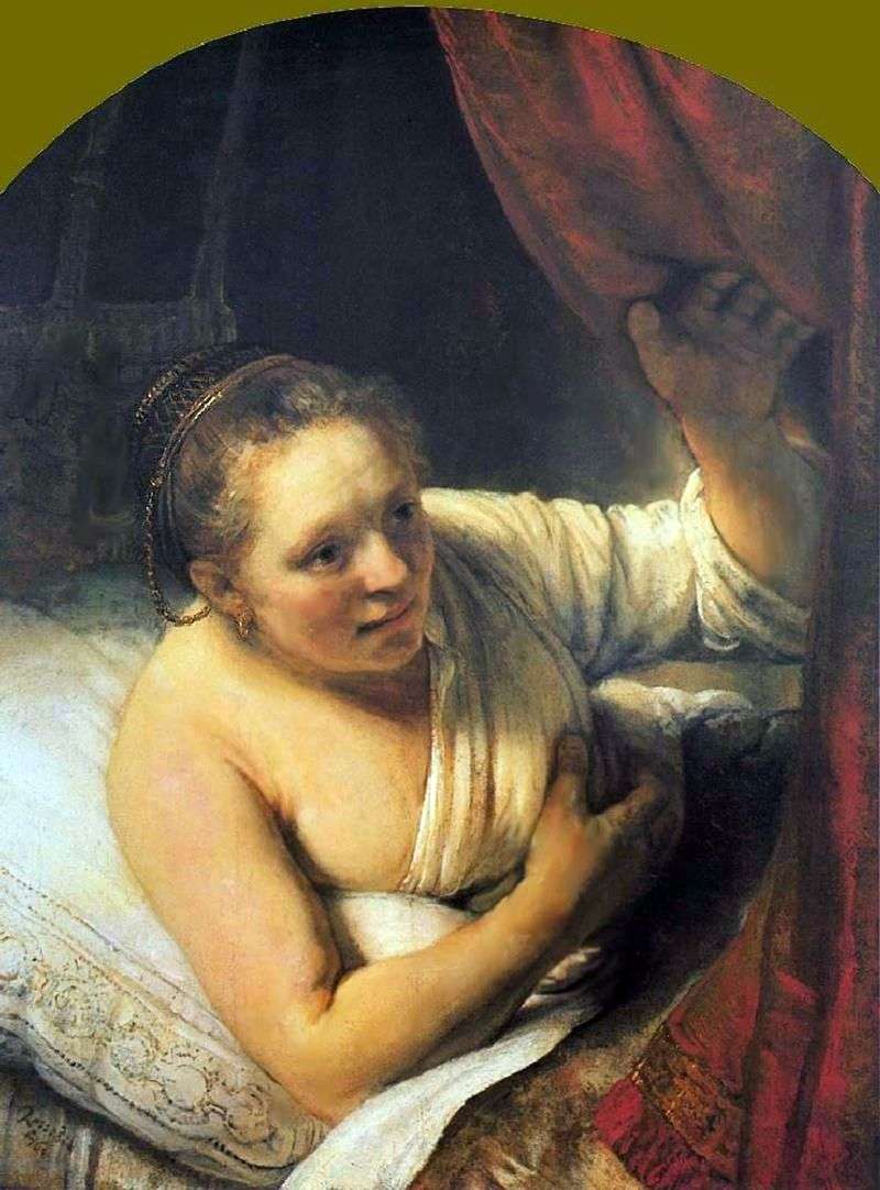  Молодая женщина в постели   Рембрандт Харменс Ван Рейн