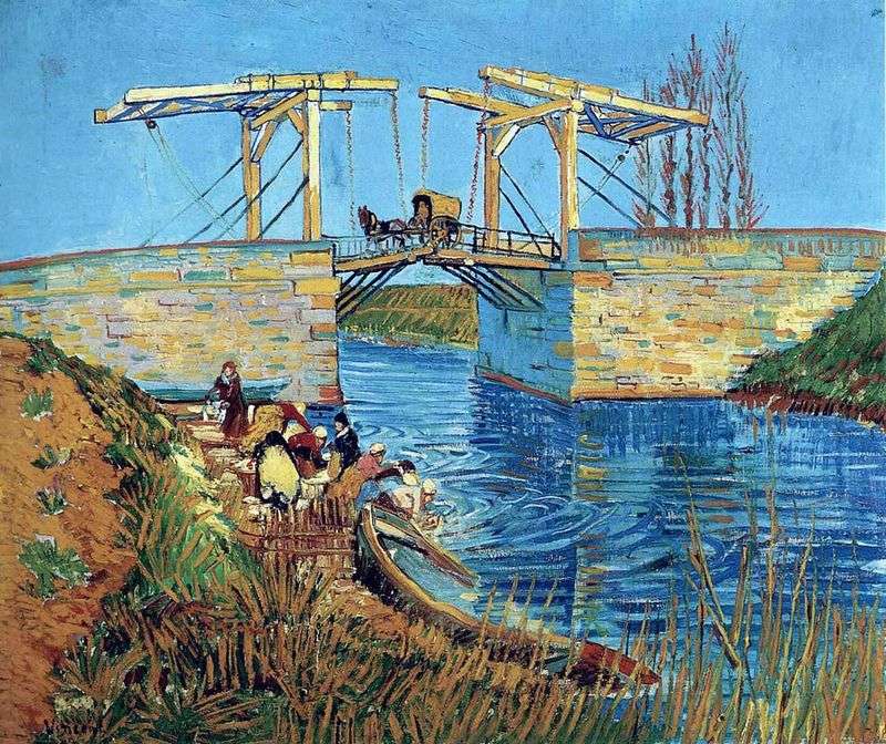  Мост Ланглуа в Арле и стирающие женщины   Винсент Ван Гог