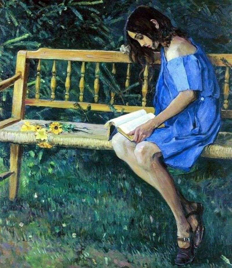  Наташа на садовой скамейке   Михаил Нестеров