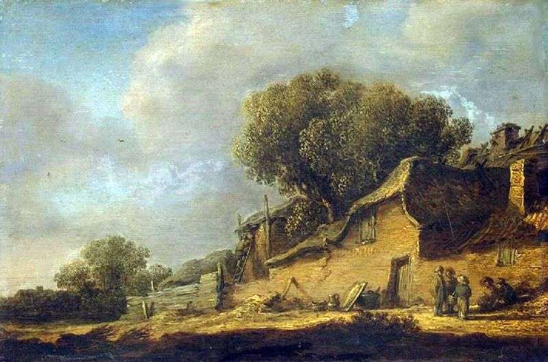  Пейзаж с крестьянской хижиной   Ян ван Гойен