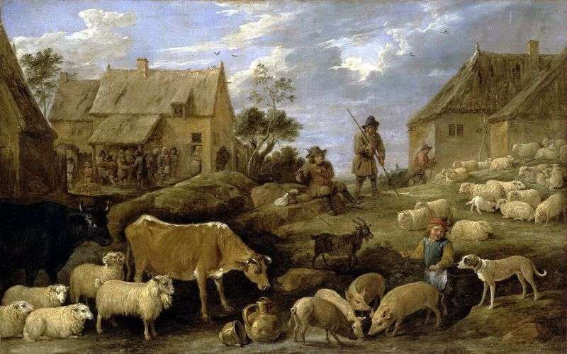 Пейзаж с пастухом и стадом   Давид Тенирс