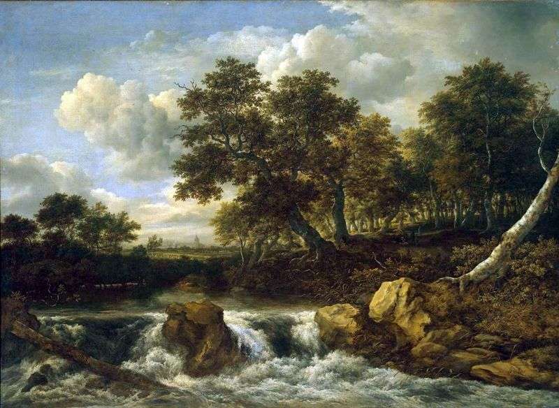  Пейзаж с водопадом   Якоб ван Рейсдал