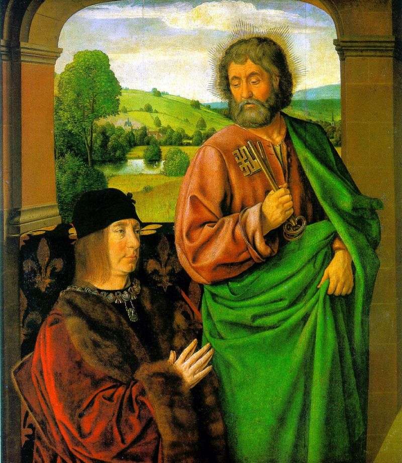  Пьер II, герцог Бурбонский со св. патроном апостолом Петром   Жан Хей