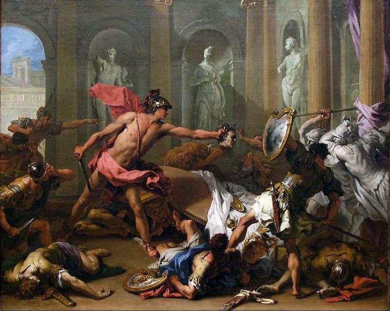  Персей обращает Финея в камень   Себастьяно Риччи