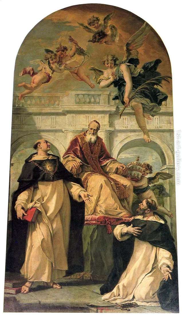  Пий V, святые Петр и Фома Аквинский   Себастьяно Риччи