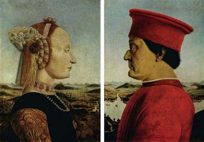  Портрет герцога Федериго Монтефельтро и герцогини Баттисты Сфорца   Пьеро делла Франческа