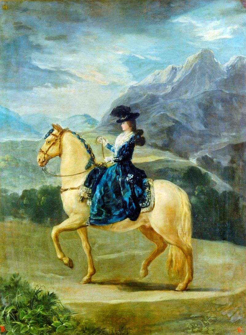  Портрет Марии Терезы де Бурбон и Валлабрига на коне   Франсиско де Гойя