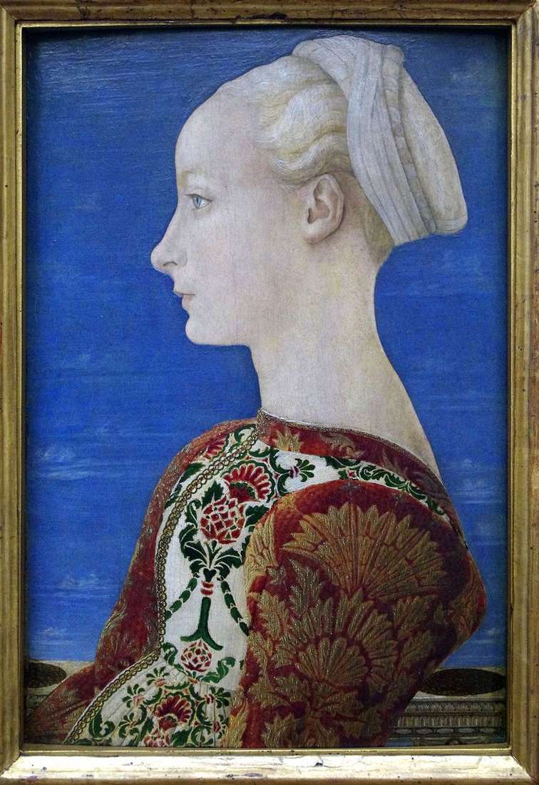  Портрет молодой женщины в левом профиле   Антонио дель Поллайоло