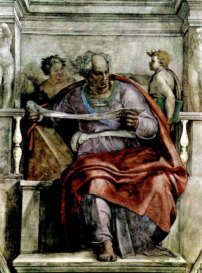  Пророк Иоиль (фреска)   Микеланджело Буонарроти