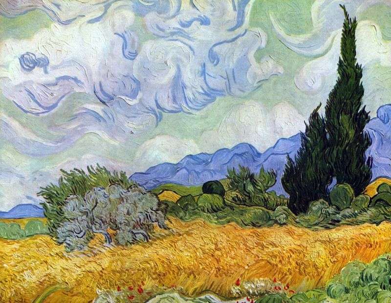  Пшеничное поле с кипарисами   Винсент Ван Гог