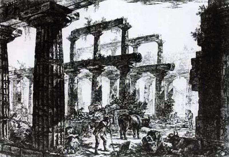  Руины храма Нептуна в Пестуме   Джованни Пиранези