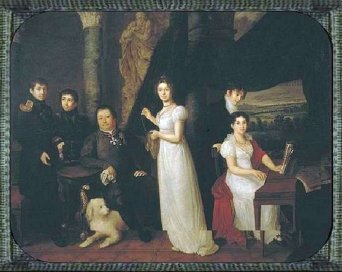  Семейный портрет Морковых   Василий Тропинин