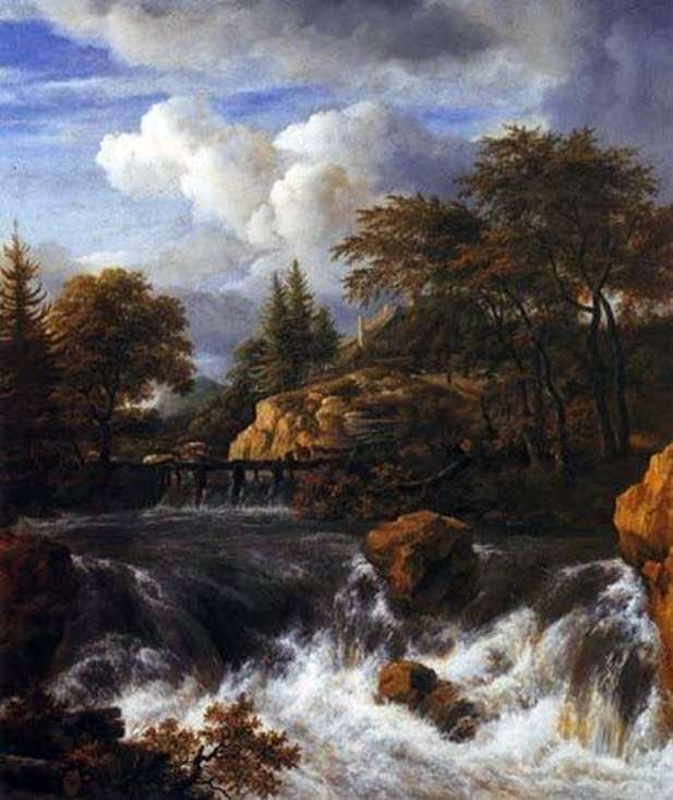  Скалистый пейзаж с водопадом   Якоб ван Рейсдал