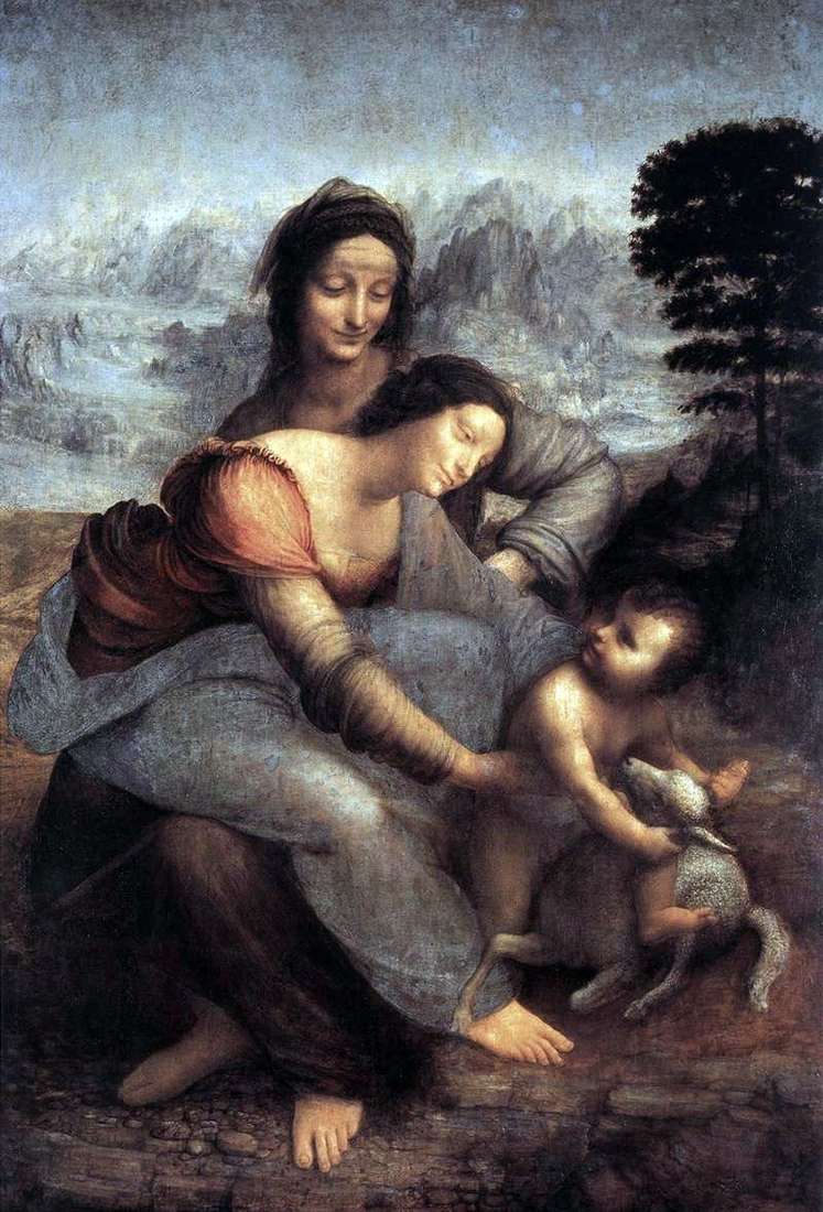  Святая Анна и Мария с младенцем Христом   Леонардо Да Винчи