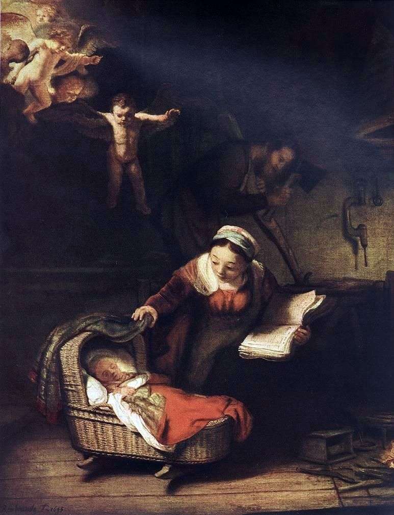  Святое семейство и ангелы   Рембрандт Харменс Ван Рейн