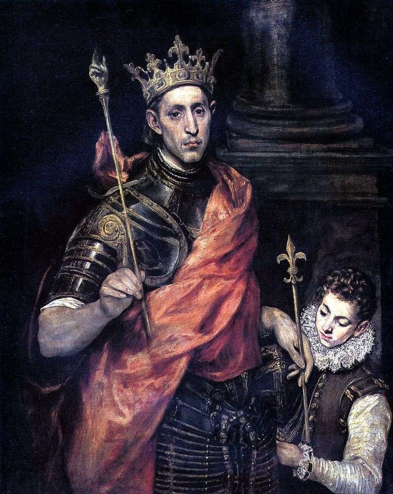  Святой Людовик, король Франции и паж   Эль Греко