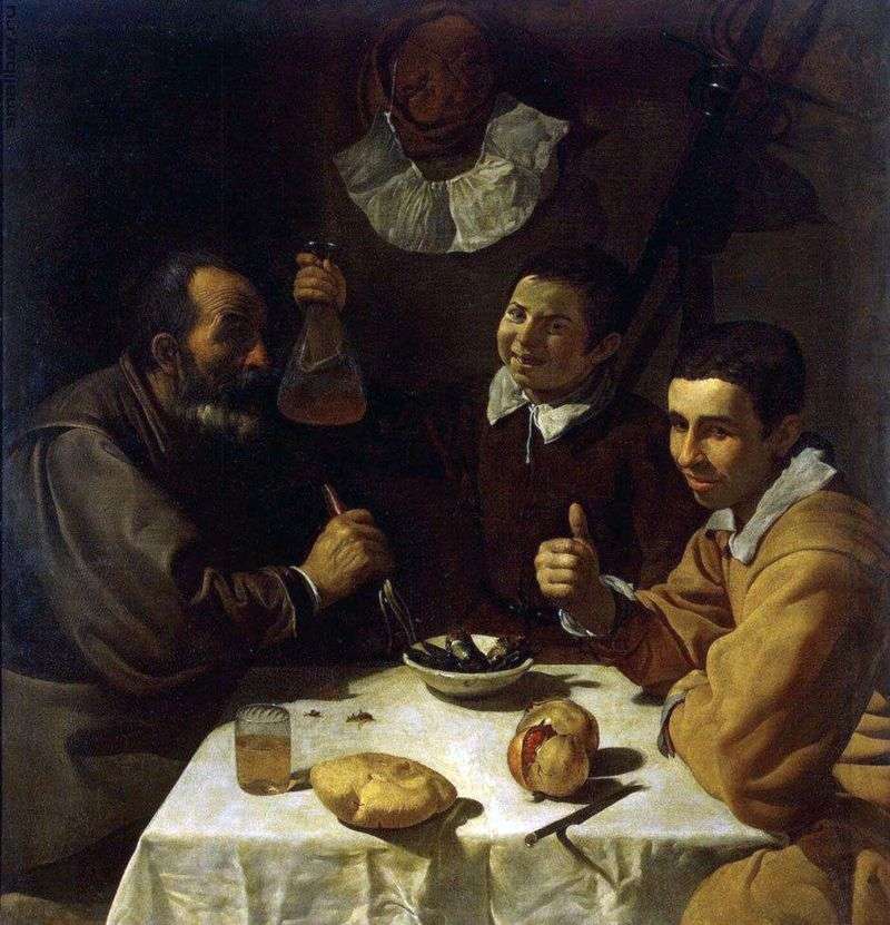  Трое мужчин за столом   Диего Веласкес