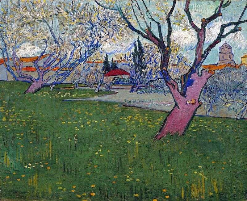  Вид на Арль среди цветущих деревьев   Винсент Ван Гог