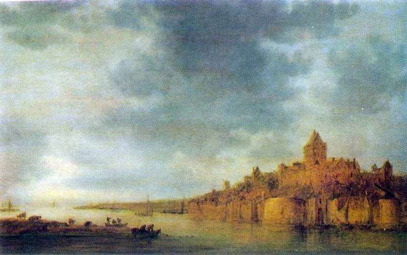  Вид реки Вааль у Неймегена   Ян ван Гойен