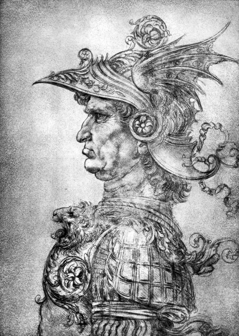  Воин в шлеме и доспехах   Леонардо да Винчи