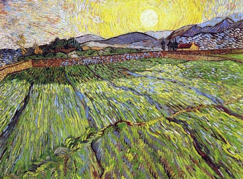  Вспаханное поле с восходящим солнцем   Винсент Ван Гог