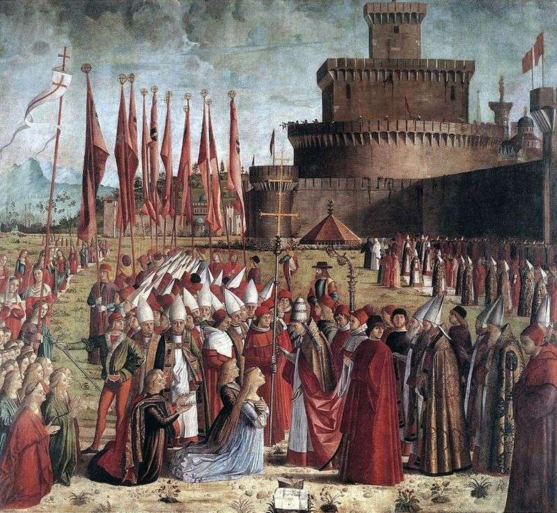  Встреча святой Урсулы и паломников с римским папой Кириаком   Витторе Карпаччо