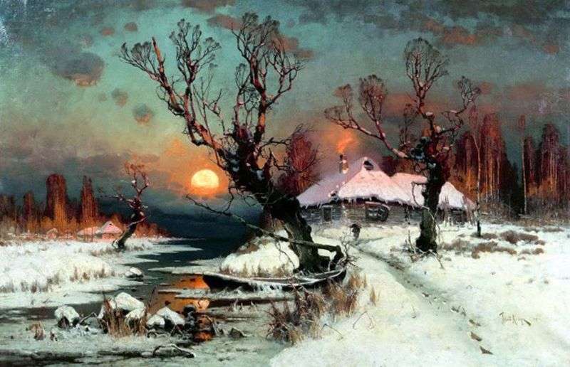  Закат солнца зимой   Юлий Клевер