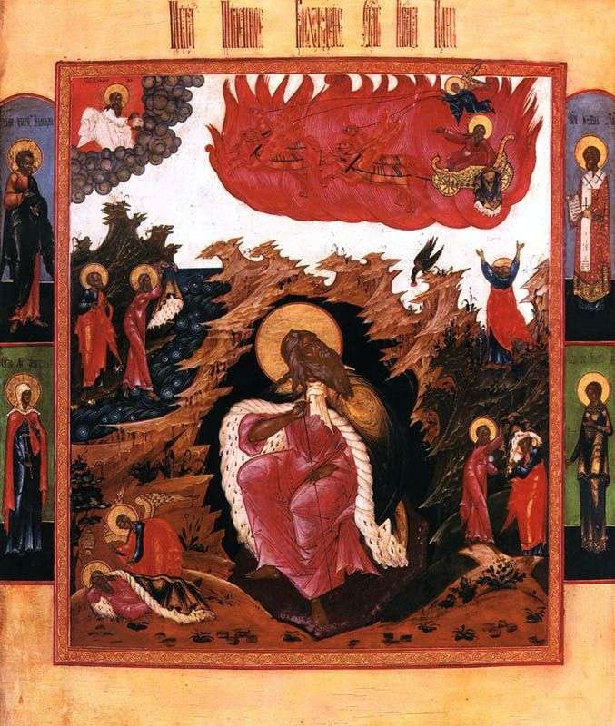  Илья пророк в пустыне со сценами жития и Огненным восхождением