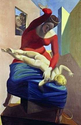  Мадонна, шлепающая младенца Христа перед тремя свидетелями   Макс Эрнст