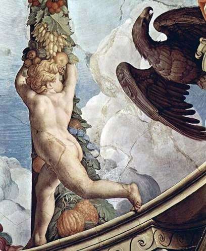  Гирлянда с ангелами (фреска)   Аньоло Бронзино