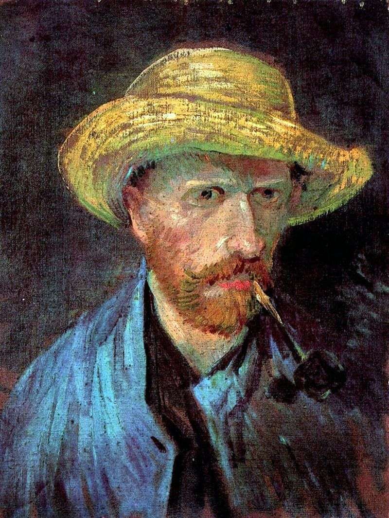  Автопортрет в соломенной шляпе с трубкой   Винсент Ван Гог