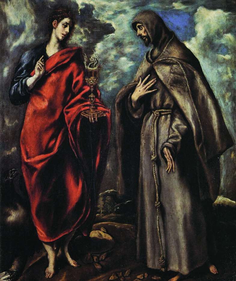  Святой Иоанн Евангелист и святой Франциск Ассизский   Эль Греко