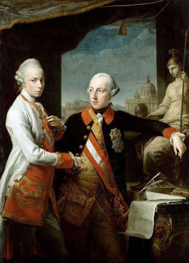  Портрет императора Иосифа II и Леопольда Тосканского   Помпео Батони